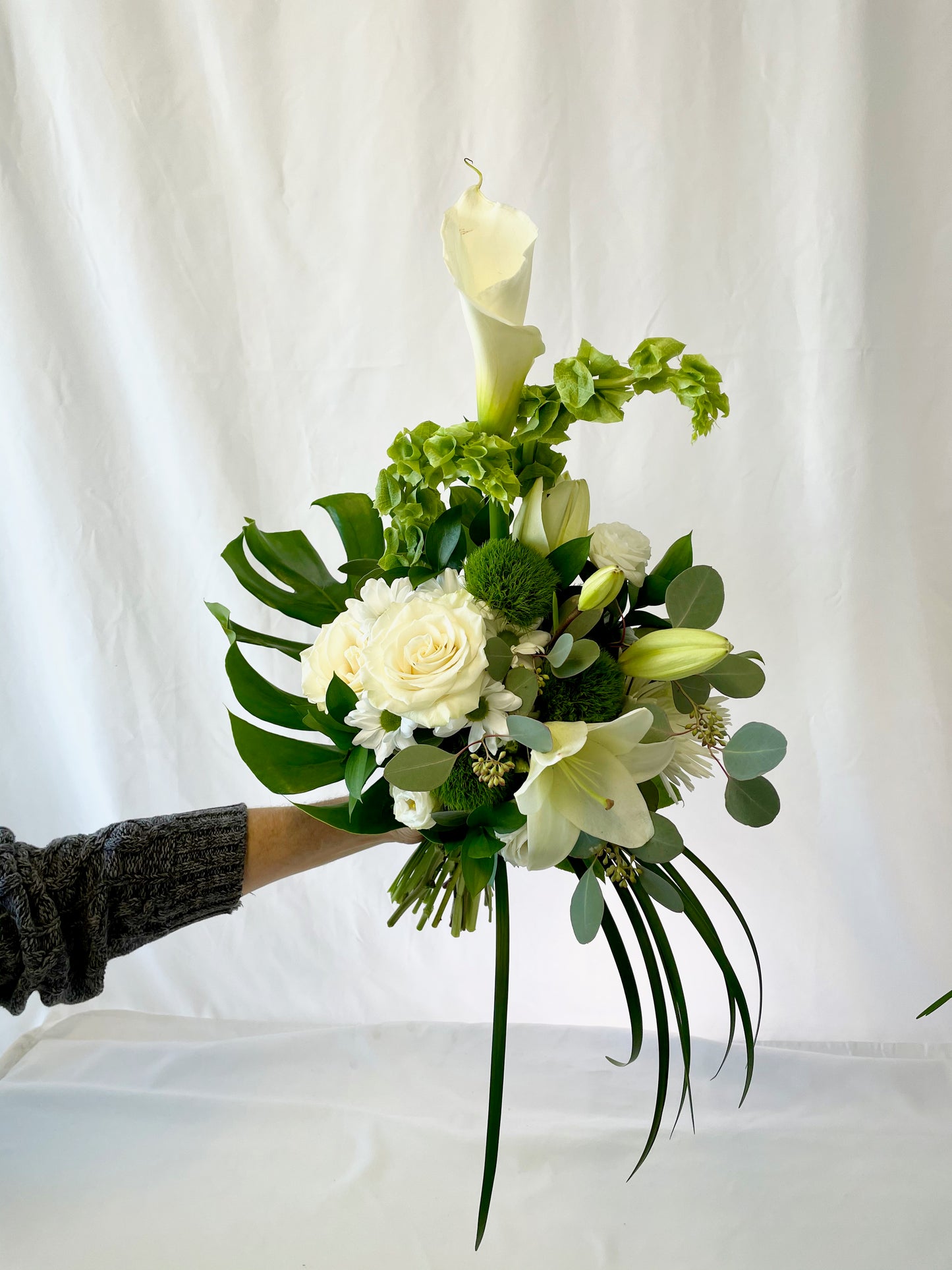 Bouquet Lié Vert et Blanc