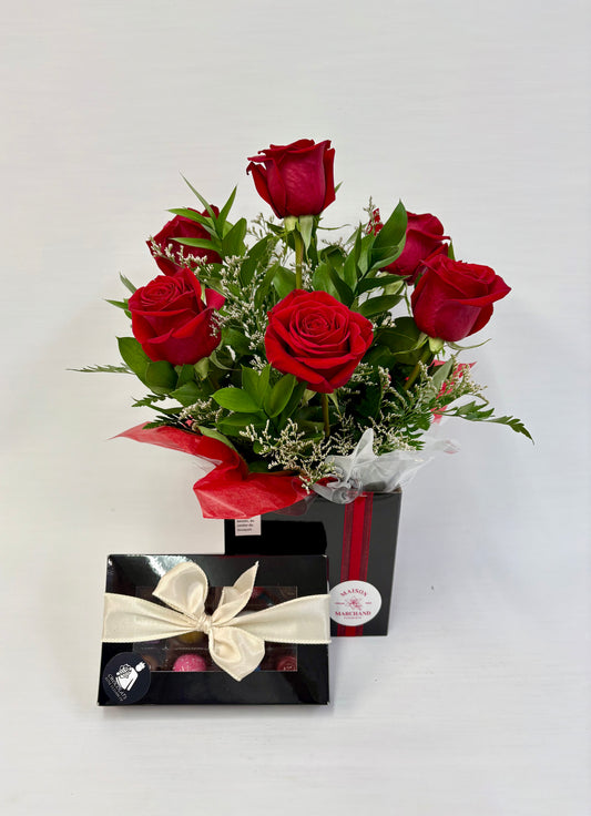 Six Roses et Chocolats
