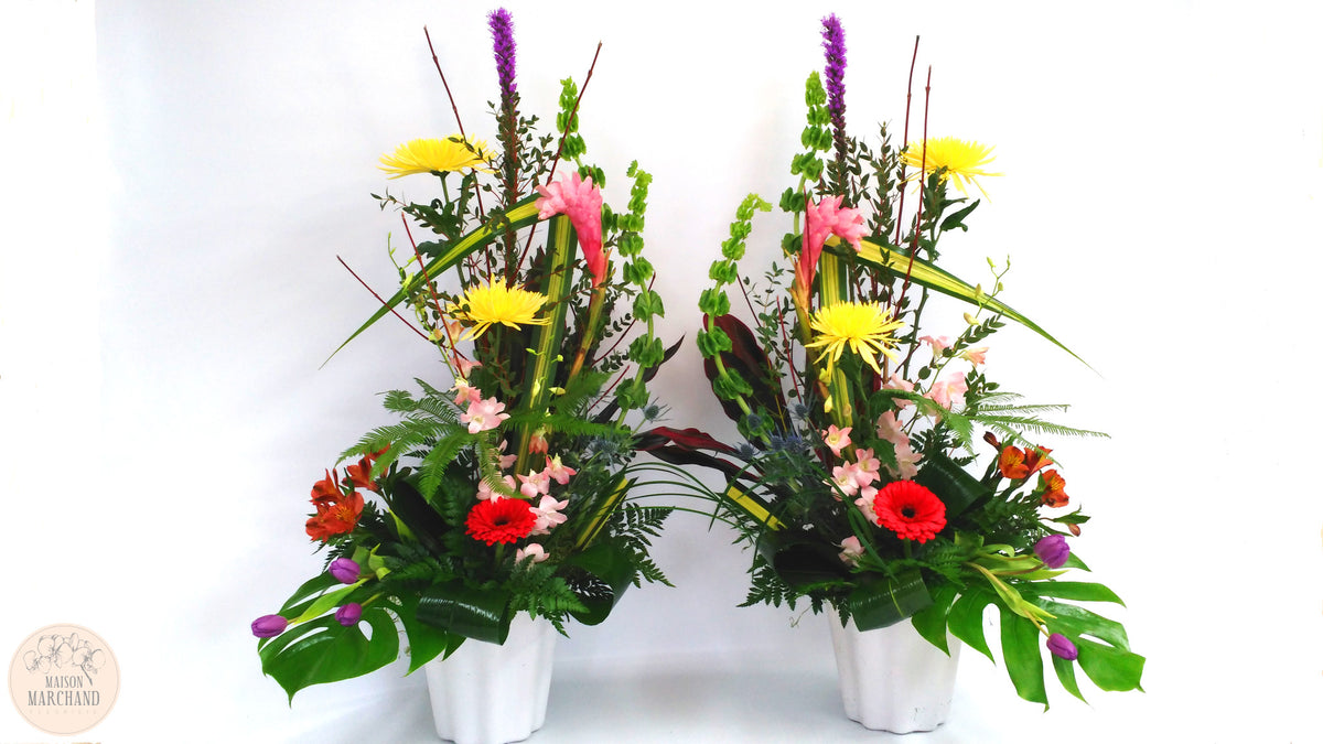 Duo de bouquets colorés