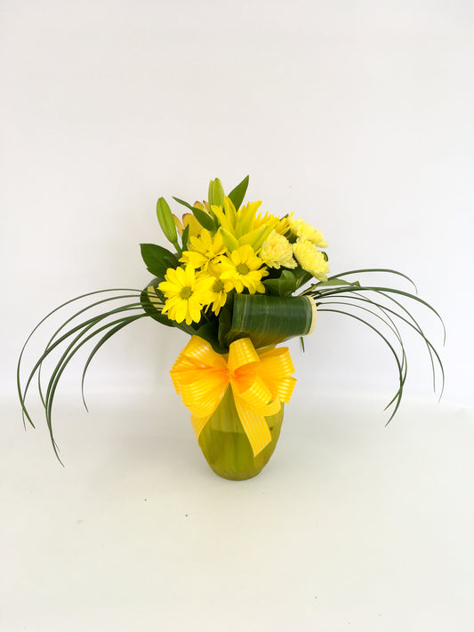 vase fleuri jaune